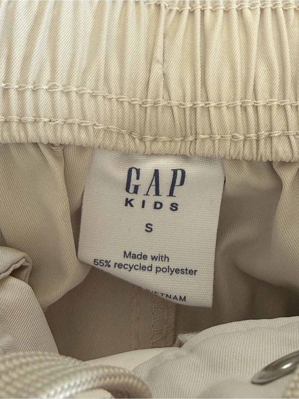 GAP Kids Elastic Waist Straight-Leg Pants in Light Cream